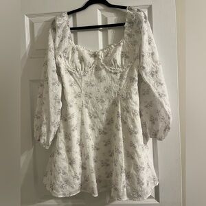 Floral White Sapphira Mini Dress